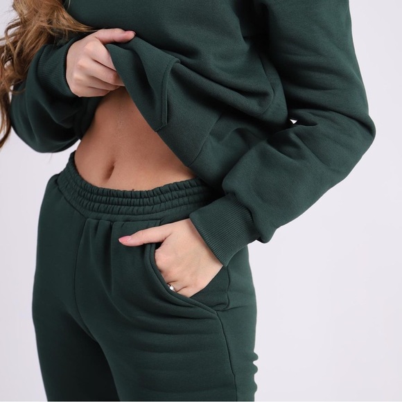 NEW green warm hoodie & joggers sets, fleece model ❄️ - Picture 4 of 4